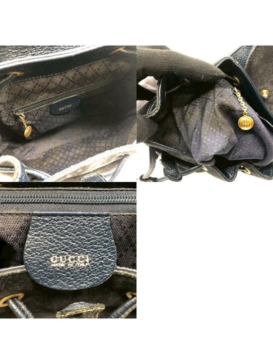 Gucci 003 Bamboo Backpack Suede Navy Vintage main image 7